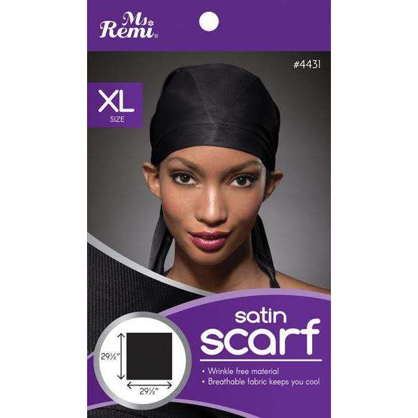 Ms. Remi Satin Scarf XL Black