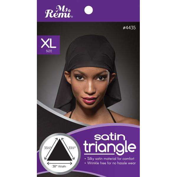 Ms. Remi Satin Triangle Xl Black Scarves Ms. Remi   