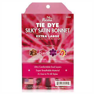 Ms. Remi Silky Satin Tie Dye Bonnet XL Assorted