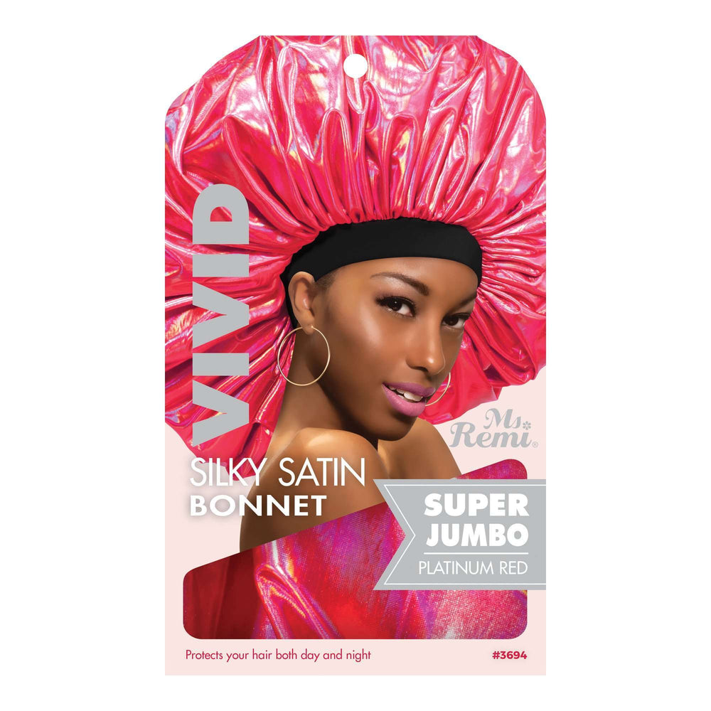 
                  
                    Load image into Gallery viewer, Ms. Remi Silky Satin Vivid Bonnet X-Jumbo Platinum, Assorted Bonnets Ms. Remi Red  
                  
                