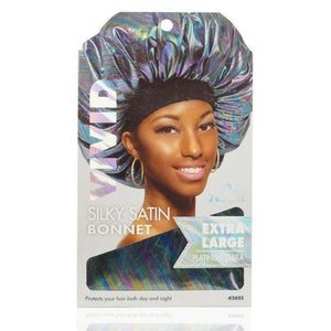 
                  
                    Load image into Gallery viewer, Ms. Remi Silky Satin Vivid Bonnet XL Platinum Zebra
                  
                