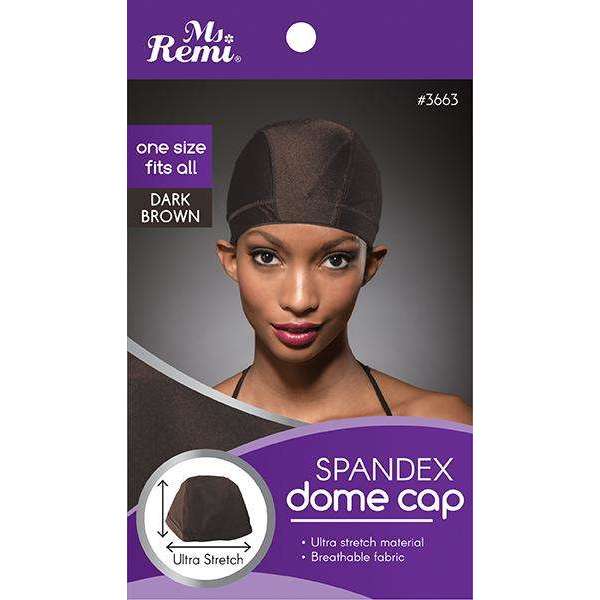 Ms. Remi Spandex Dome Cap Dark Brown Wig Caps Ms. Remi   