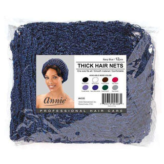 Ms. Remi Thick Hair Net Bulk 12Pc Navy Blue