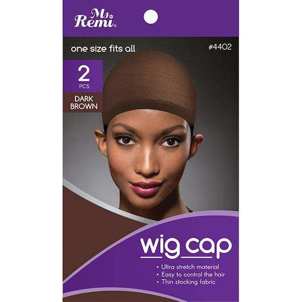 Annie International:Ms. Remi Wig Cap, 2 Count Stocking Cap, Dark Brown