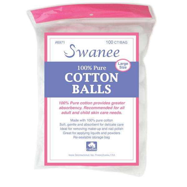 Swanee Cotton Ball L 100Ct White 100% Pure Cotton