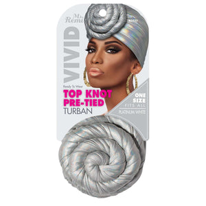 
                  
                    Load image into Gallery viewer, Ms. Remi Vivid Top Knot Pre-Tied Turban Turban Ms. Remi White  
                  
                